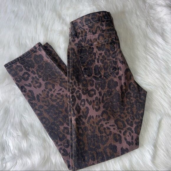 NWT Prosperity Denim Leopard Print Cropped Skinny Jeans Size 27 - Picture 4 of 5